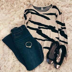 SO skinny dark wash jeggings.